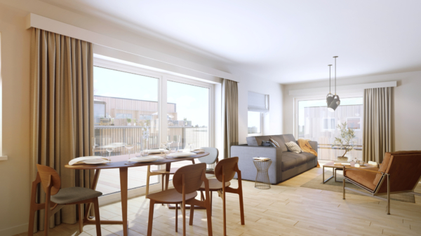 Högkvalitativt boende vid havet, vissa med havsutsikt. Skuldfri förening med låg månadsavgift.