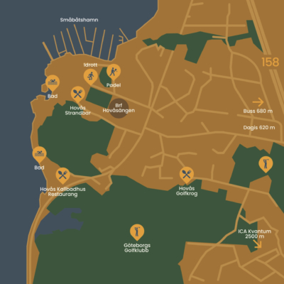 Högkvalitativt boende vid havet i Hovås, vissa m havsutsikt. Skuldfri förening med låg månadsavgift.